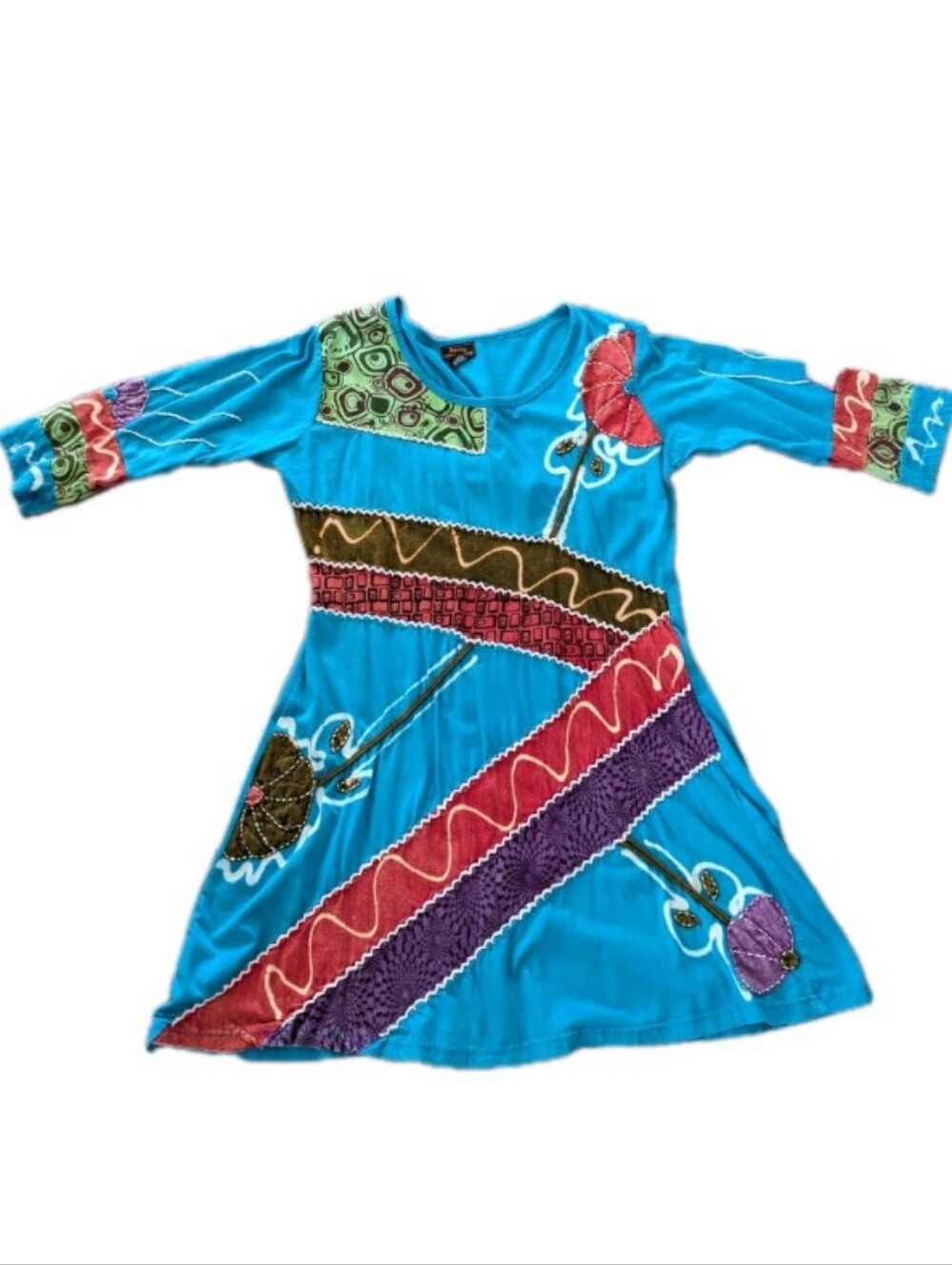 Rising International Women Size XL * Dress Handcrafted Boho Hippie Art to Wear